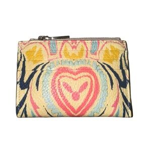 Etro Multicolor Paisley Heart Card Holder Wallet